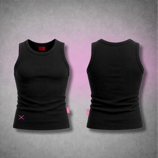 HOL Rose Pink Ribbed Muscle Tee